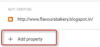 add a property for verification in google webmaster