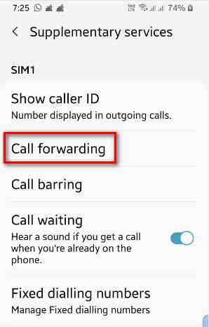 call forwarding option