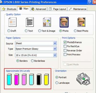low ink issue epson printer