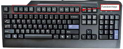 function keys f1 to f12