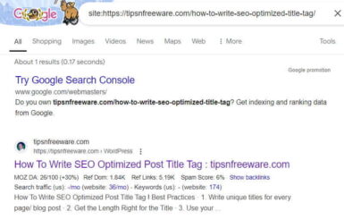 Blog not Showing in Google Search