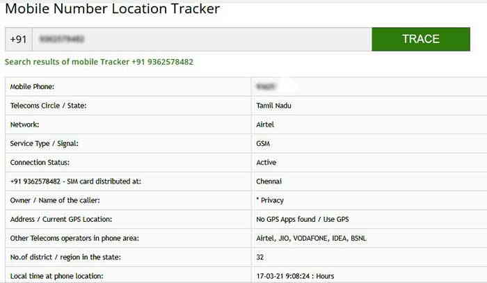 Trace Mobile Number Owner name and Location