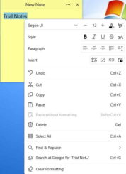 change font style in windows sticky notes