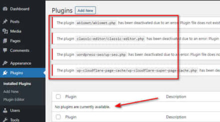 deactivate all plugins without wp-admin access