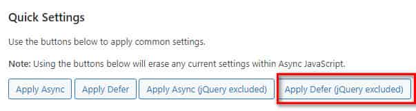 async javascript settings