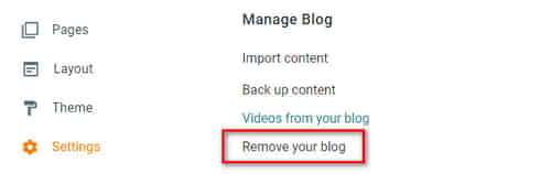 blogger settings page