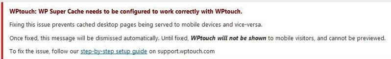 Setup WP Super Cache and WPtouch