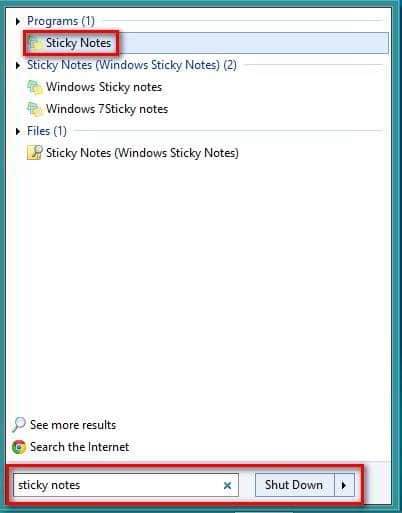 sticky notes in windows