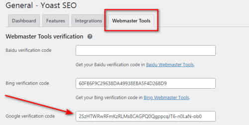 yoast webmaster tool